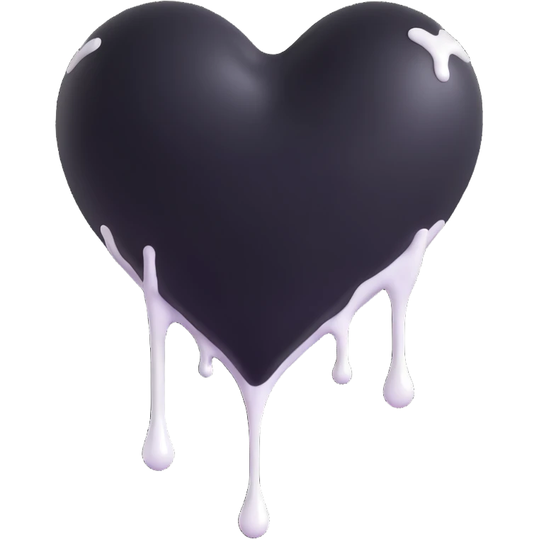 white heart dripping with goo emoji