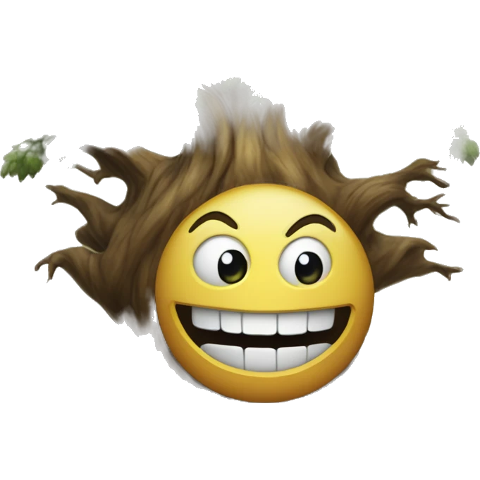 The scary tree is smiling  emoji