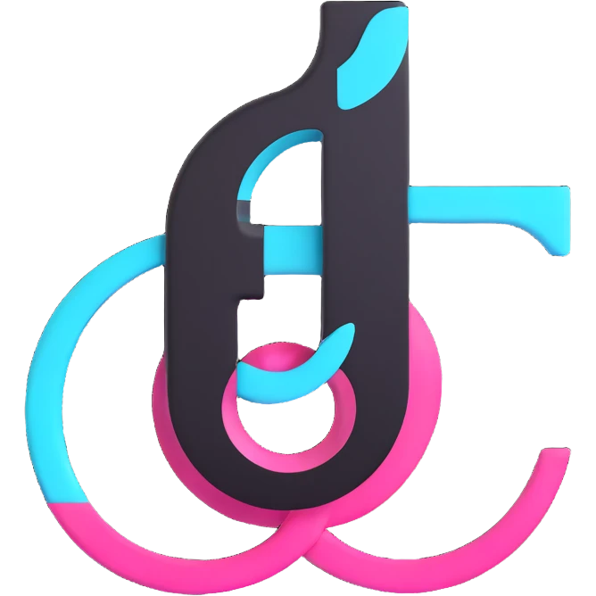 true 3D version of the official TikTok logo, using TikTok's signature colors black white cyan and pink, realistic and visually striking, suitable for Discord role icon emoji