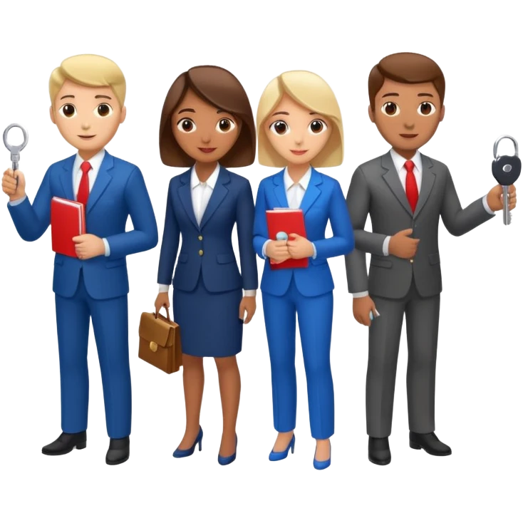 isometric people dressed as realtors emoji