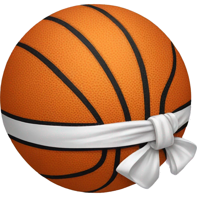 Basketball with bow emoji