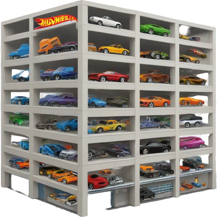 Multi-story garage for capacity 500 hot wheels cars. emoji