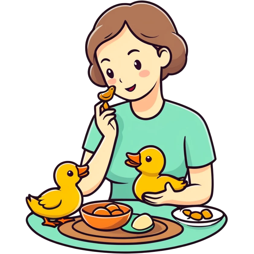 Mom eating duck  emoji