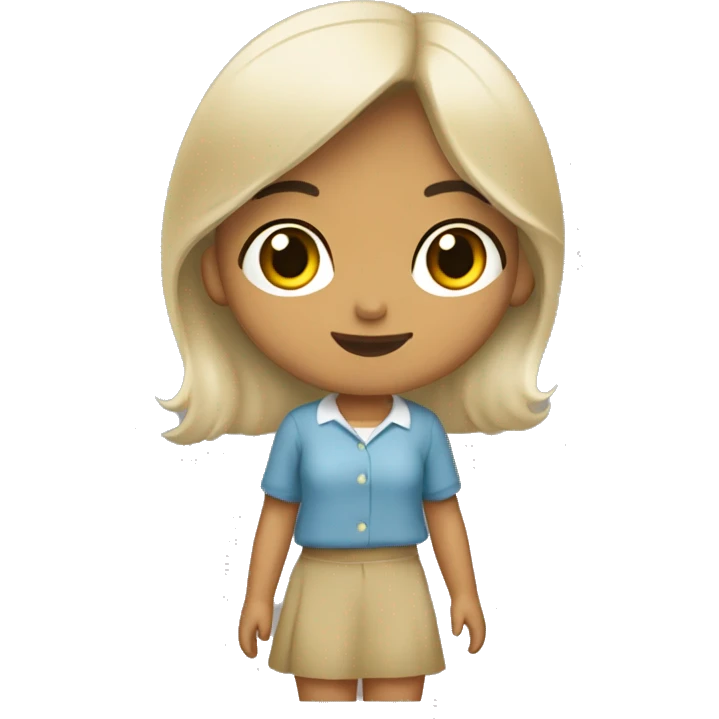 niña morena cabello largo  emoji