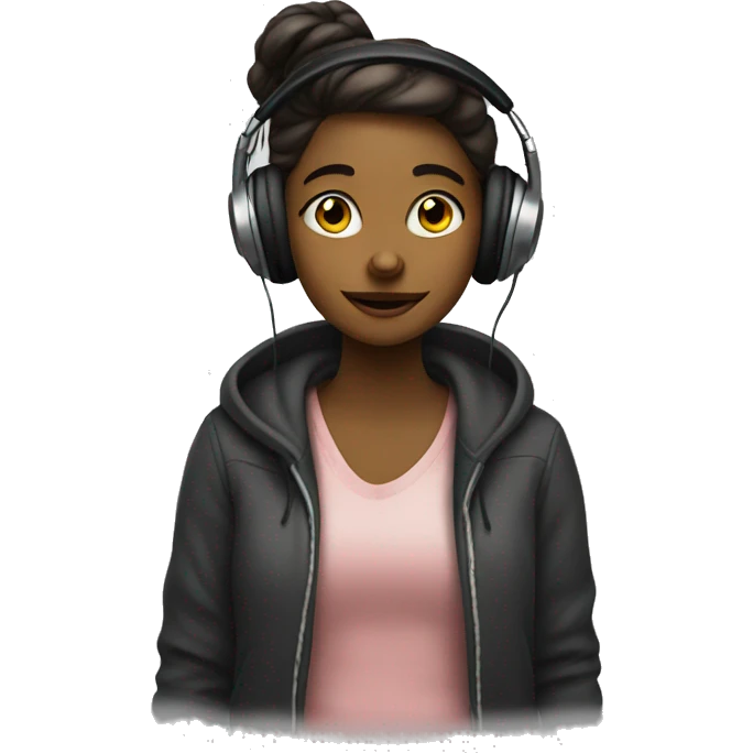 girl listening to music  emoji