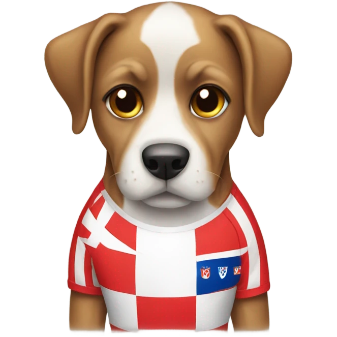 dog wearing croatian jersey emoji
