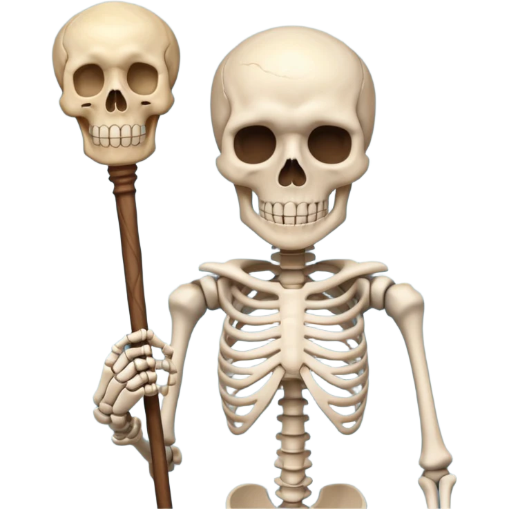 Skeleton Teacher with a stick in his hand  emoji