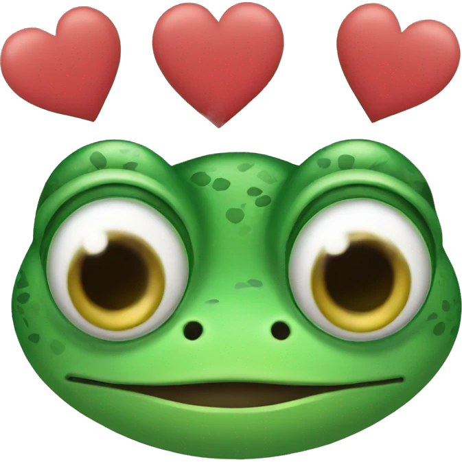 Frog with hearts for eye emoji