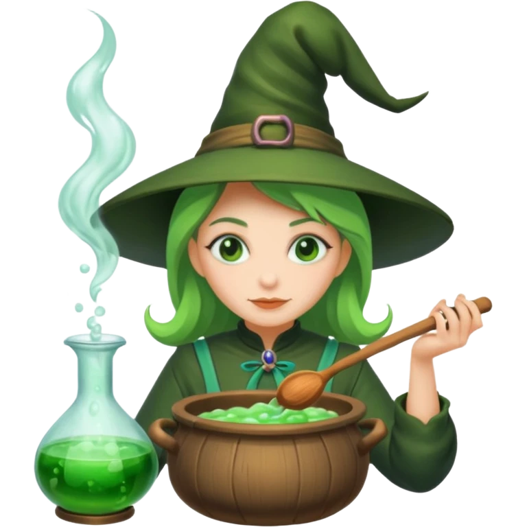 green witch cooking potion emoji