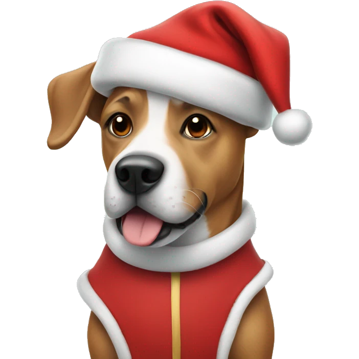 Dog wearing Santa costume  emoji