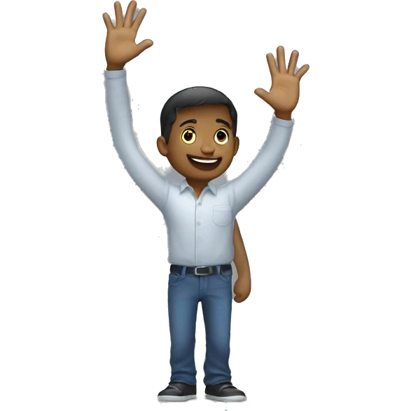 young software engineer waving hai emoji