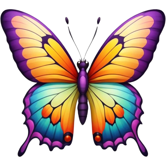 Floral exotic tropical butterfly emoji