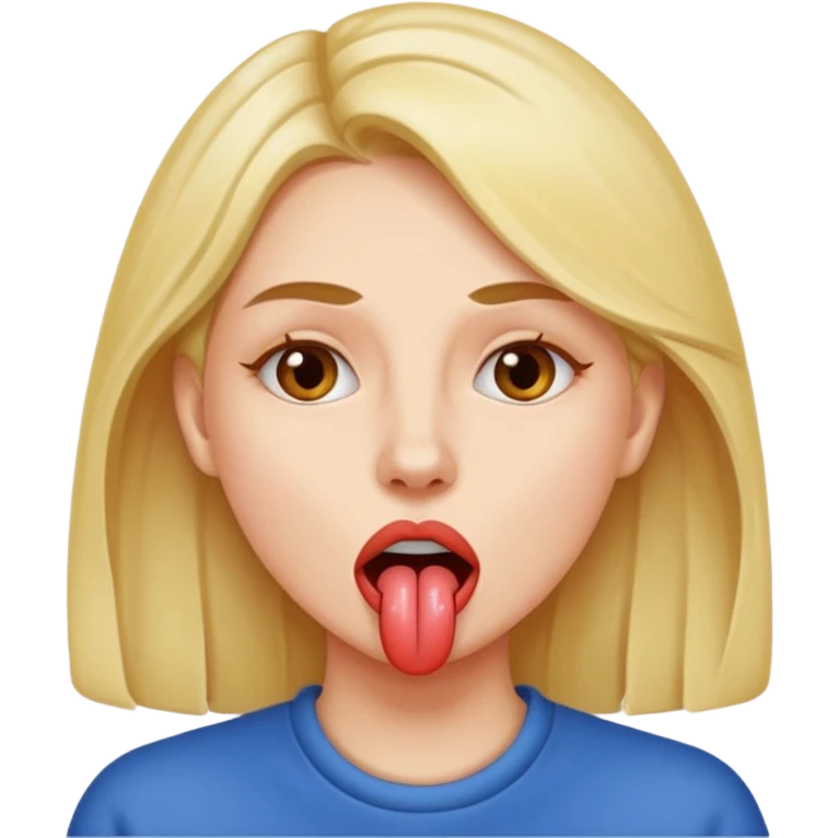 Woman with tongue in mouth pushed into her cheek emoji