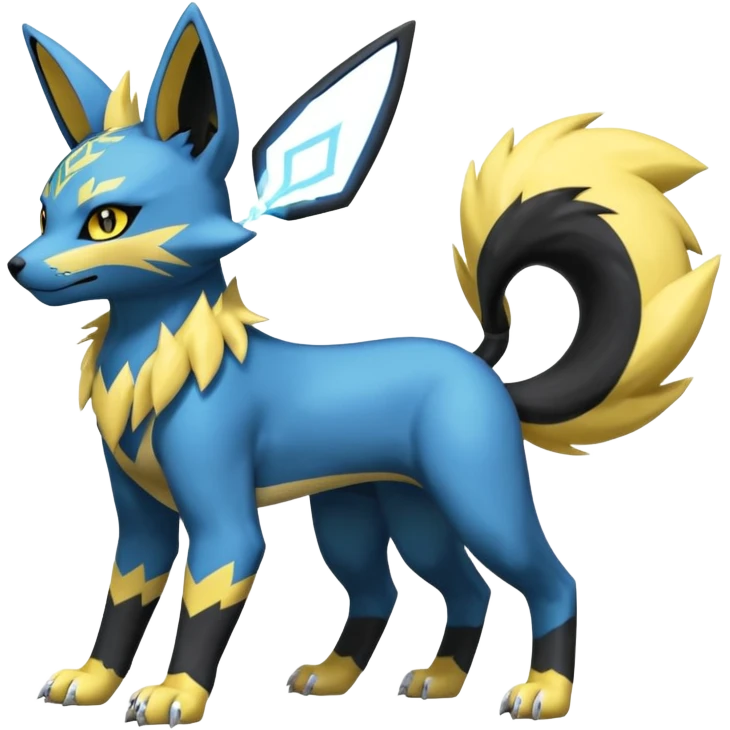 Zeraora-Renamon-Electrike-Umbreon-Lombax-Weregarurumon-fusion-creature (full body emoji