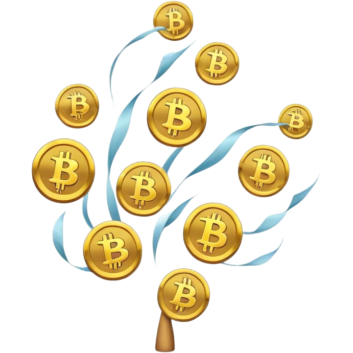 Bitcoins in wind emoji