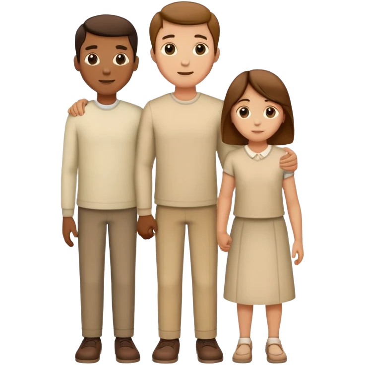 family with one mother, one father, two boys and one girl standing together emoji