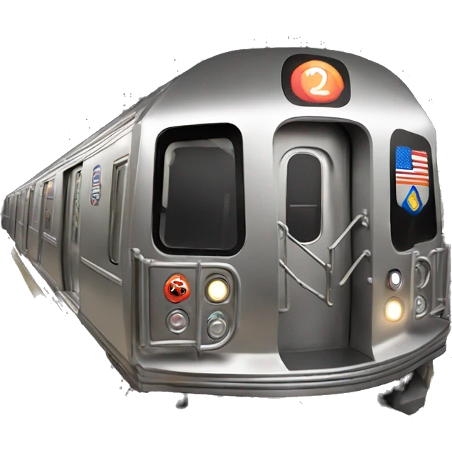 just the front profile of a shiny silver new york subway train emoji