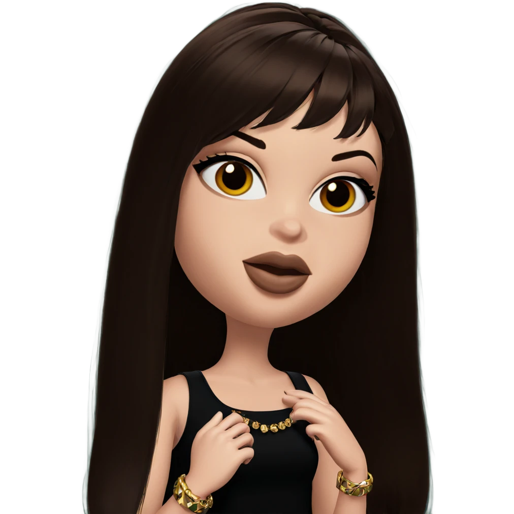 girl with brown hair and jewelry emoji