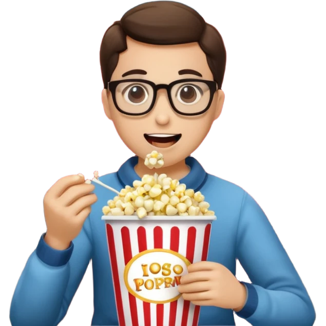 Movies cinema glasses and popcorn emoji