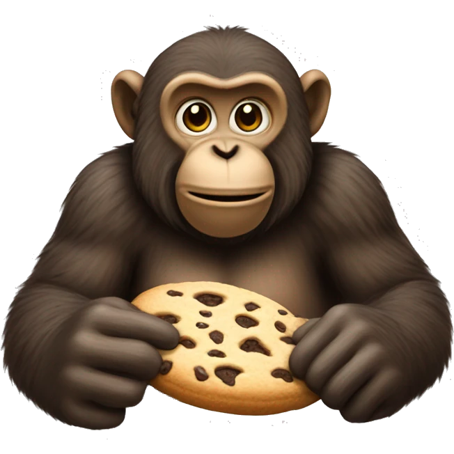 Big fat monkey eating a cookie emoji
