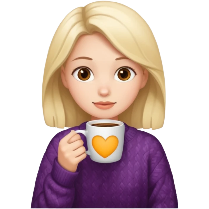 Девушка пьет кофе emoji