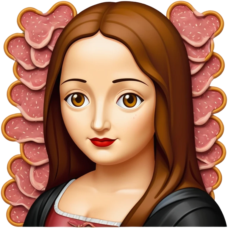 pop art monalisa SPAM meat slop landscape  emoji