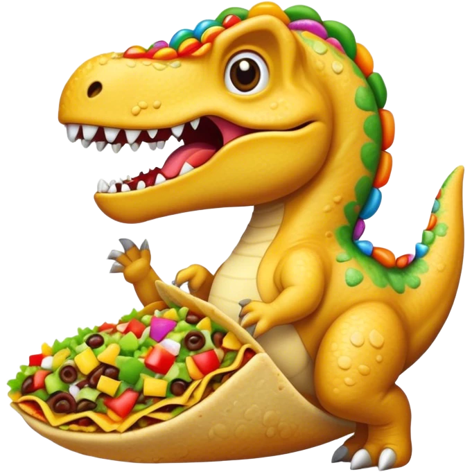 dinosaur eating taco emoji