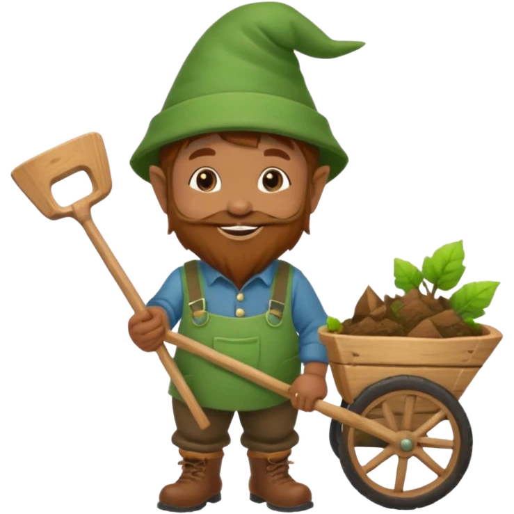 gnome with wheelbarrow emoji