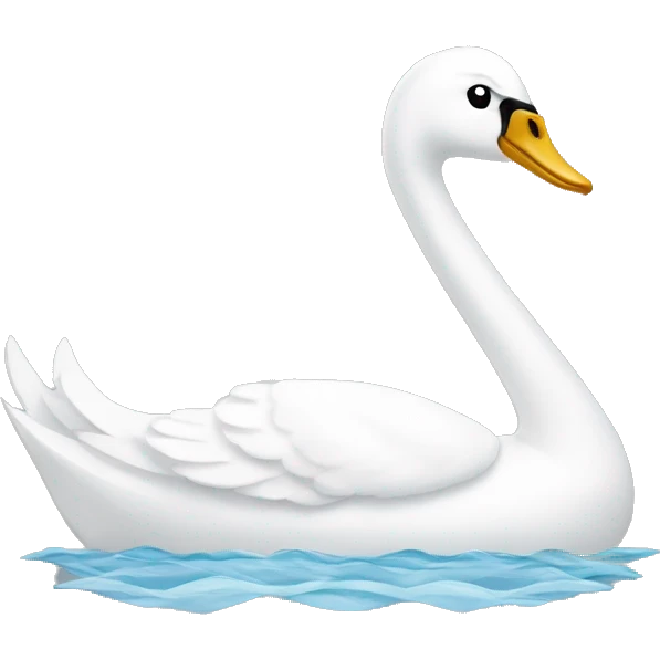 A boat shaped like a white swan emoji