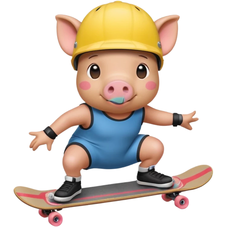 skater pig emoji