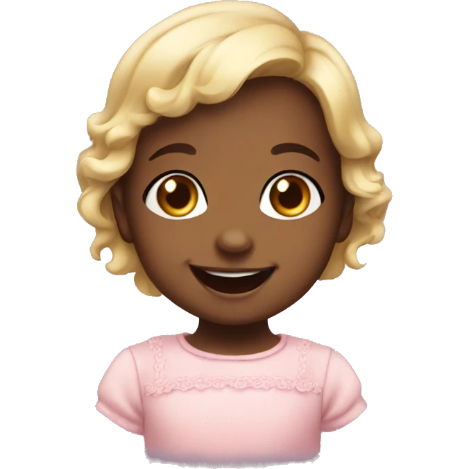 Little baby girl smiling  emoji