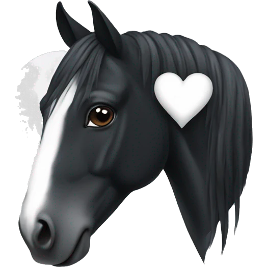 Black horse with white heart emoji