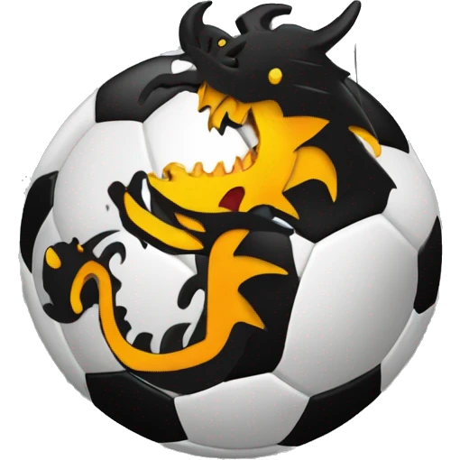 Écusson de football , rond , dragon noir  emoji