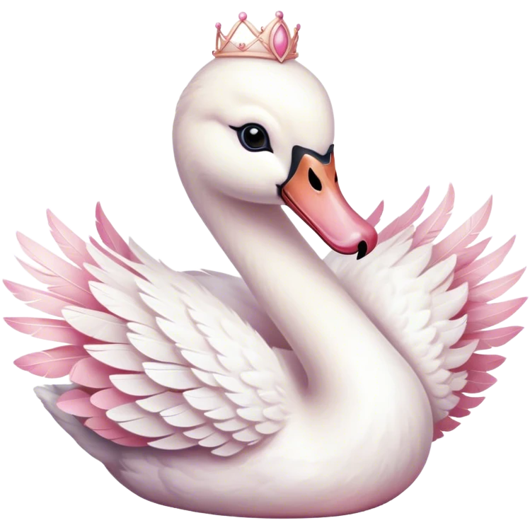 white pink soft ballerina swan emoji