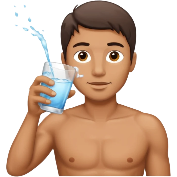 Hot yaoi man drinking white water emoji