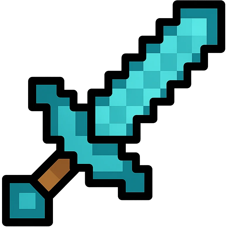 Minecraft sword with color outline emoji