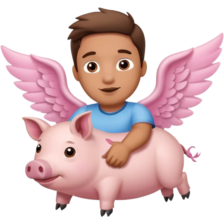 Flying pig with Steve on it emoji