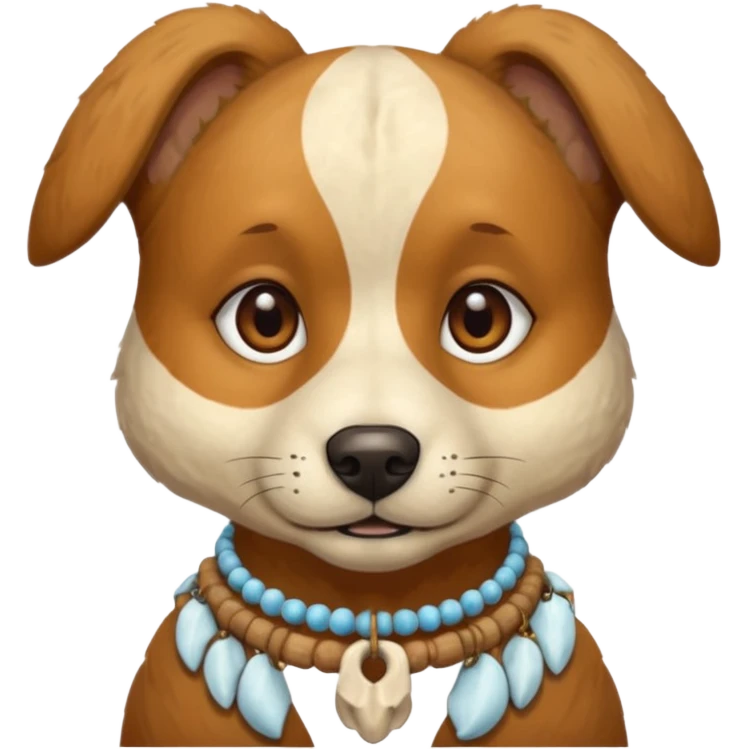ancient dog with bone necklace emoji