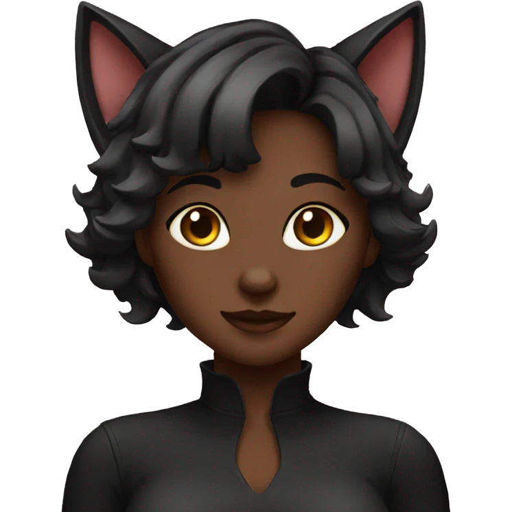 Black catgirl emoji