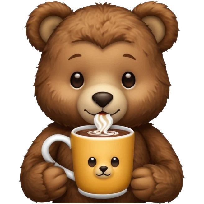 Teddy bear drinking hot chocolate  emoji