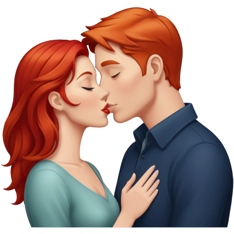 white man kiss red woman  emoji