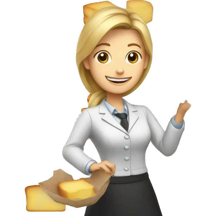 a teacher spreading butter on a toast emoji