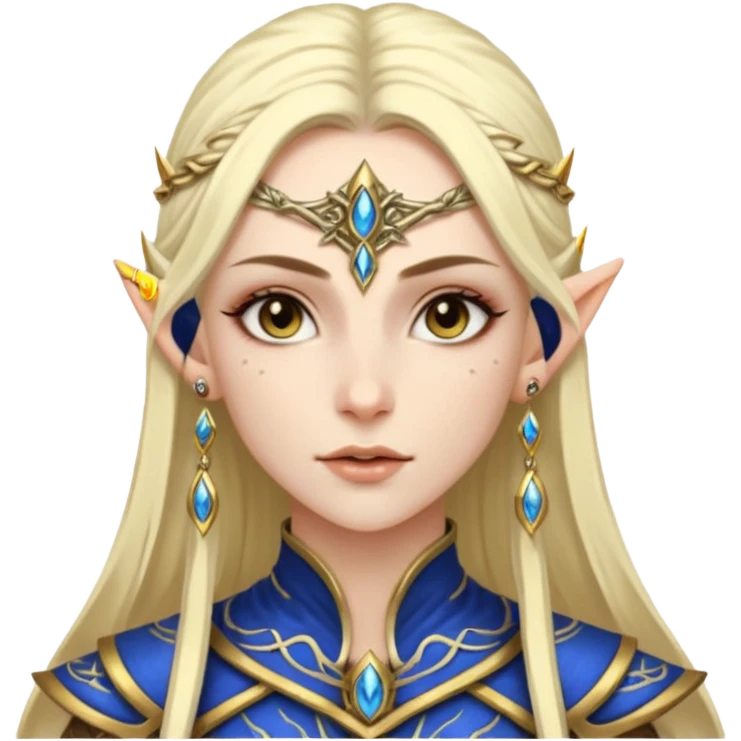 ESO female high elf warrior with lashes and earrings emoji