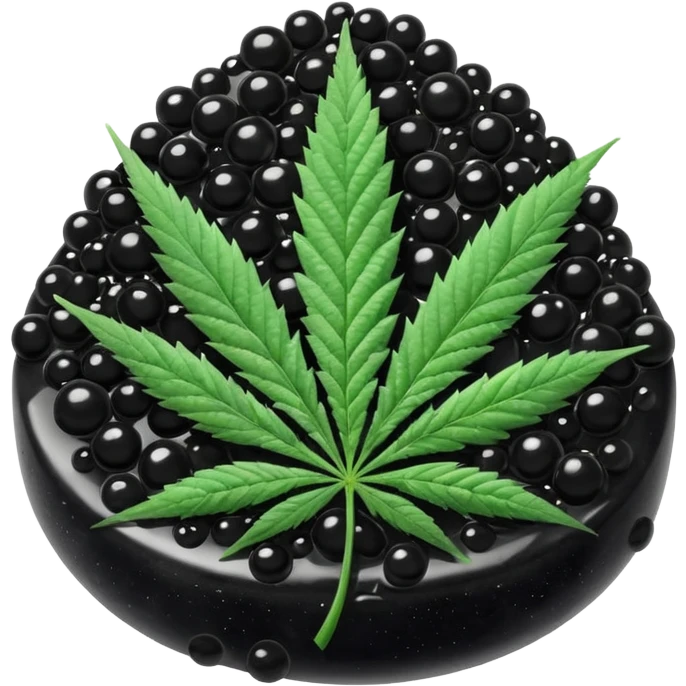 frozen caviar with cannabis leaf emoji