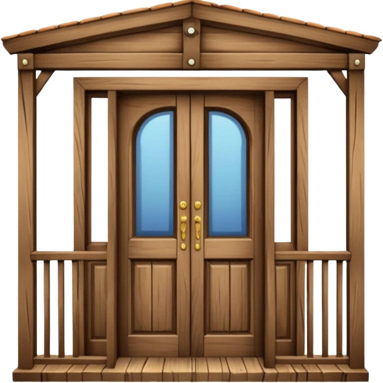 doors and balcony made out of wood emoji