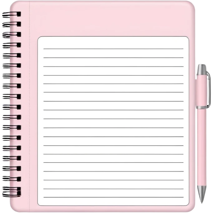 Light Pale Pink expense tracker note book paper emoji