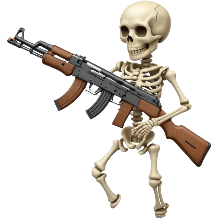 Skeleton with Ak-47 emoji