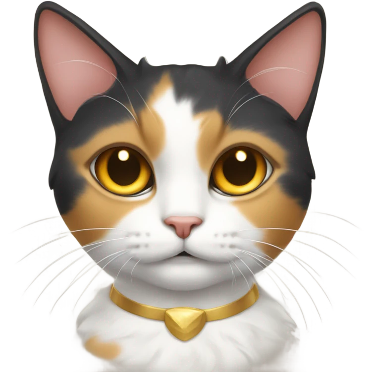 Calico cat with halo emoji