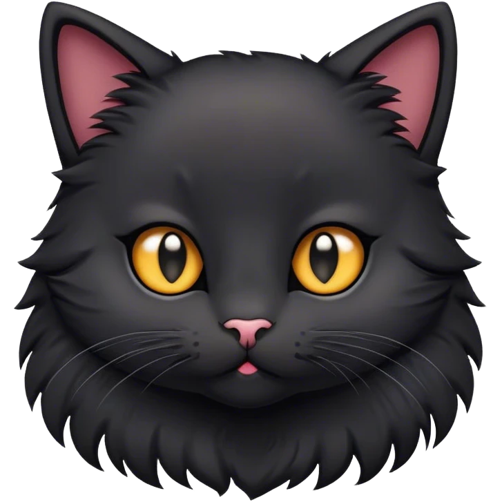 cute black cartoon kitty emoji