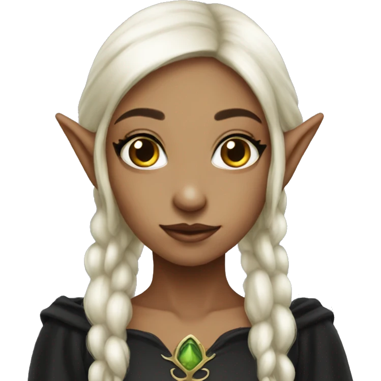 female elf fantasy black dress emoji